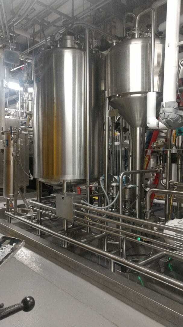 High purity stainless steel process tanks and piping